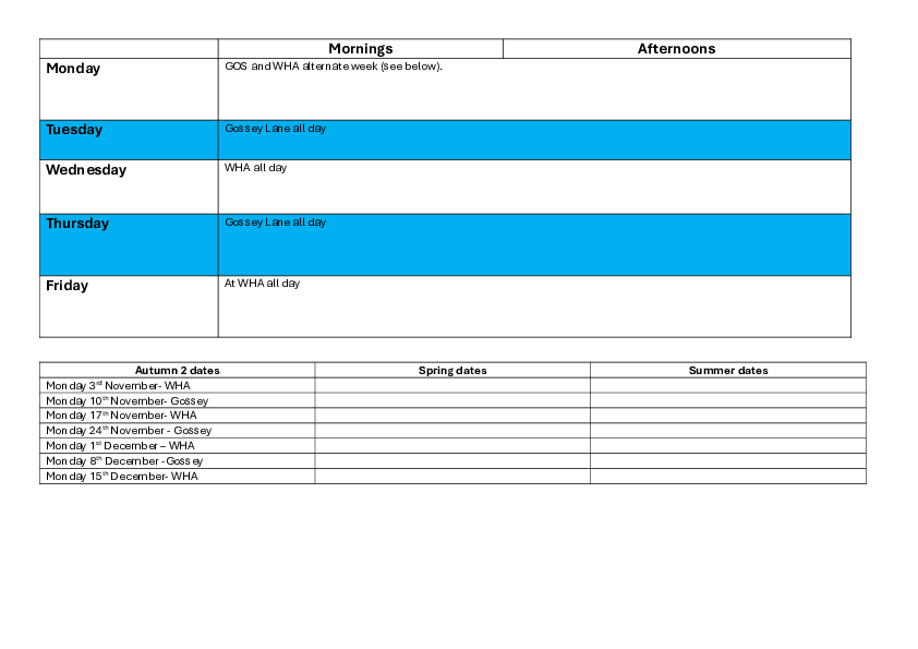Shared SENCO timetable GOS and WHAWebsite version